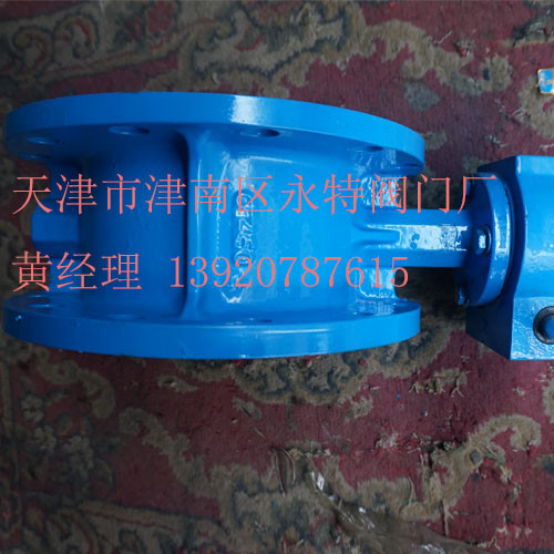 天津市津南區永特閥門 D341X-1.0/1.6 蝸輪法蘭軟密封蝶閥
