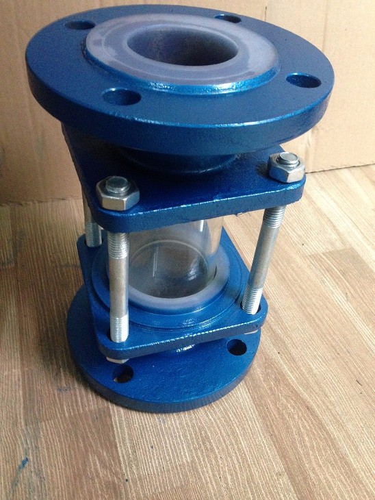 億宏閥門 國標法蘭直通襯氟視盅 鑄鋼閥體內襯F46手動玻璃桶襯氟視盅