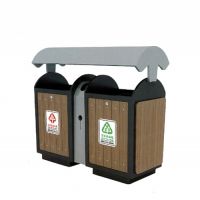 戶外垃圾箱環保垃圾桶 鋼木二分類果皮箱量大可定制 河南天祥